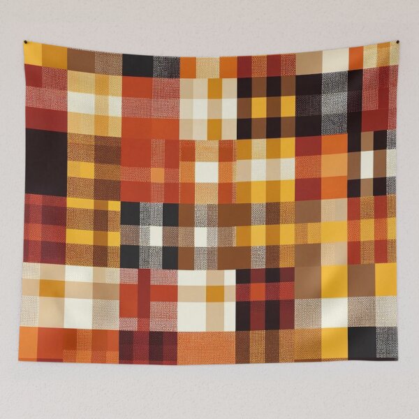 Item preview, Autumn-Inspired Checkered Pattern Print designed and sold by PinUpPizzazz.