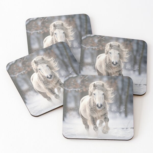 Item preview, Dappled Gray Pony Running through Snow designed and sold by Elisabeth Lucas.