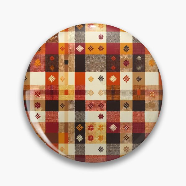 Item preview, Autumn-Inspired Checkered Pattern Print designed and sold by PinUpPizzazz.