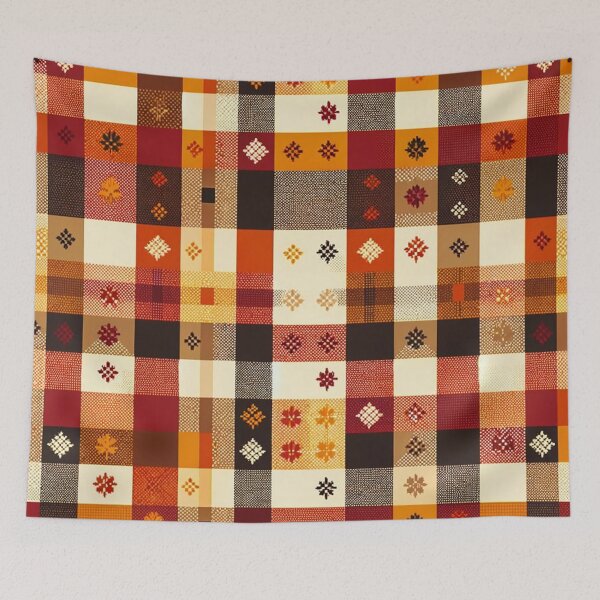 Item preview, Autumn-Inspired Checkered Pattern Print designed and sold by PinUpPizzazz.