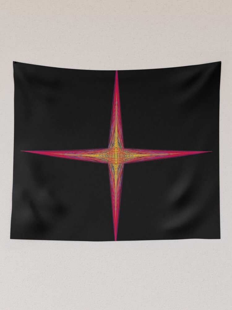 Aperçu 2 sur 3. Tentures avec l'œuvre Rectangular Pattern 2 Morph D [10714-CROYGBP-BB] créée et vendue par LottMultimedia.