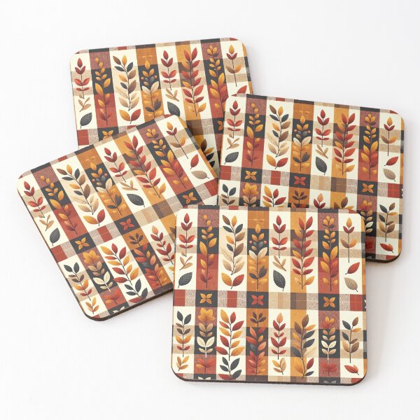 Item preview, Autumn-Inspired Checkered Pattern Print designed and sold by PinUpPizzazz.