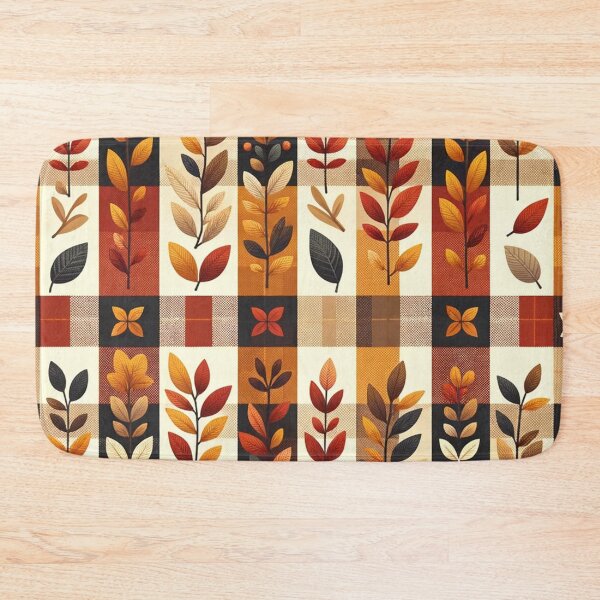 Item preview, Autumn-Inspired Checkered Pattern Print designed and sold by PinUpPizzazz.