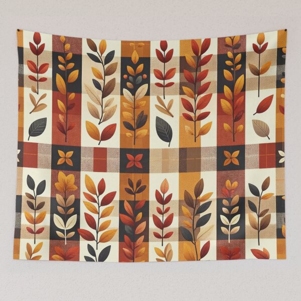 Item preview, Autumn-Inspired Checkered Pattern Print designed and sold by PinUpPizzazz.