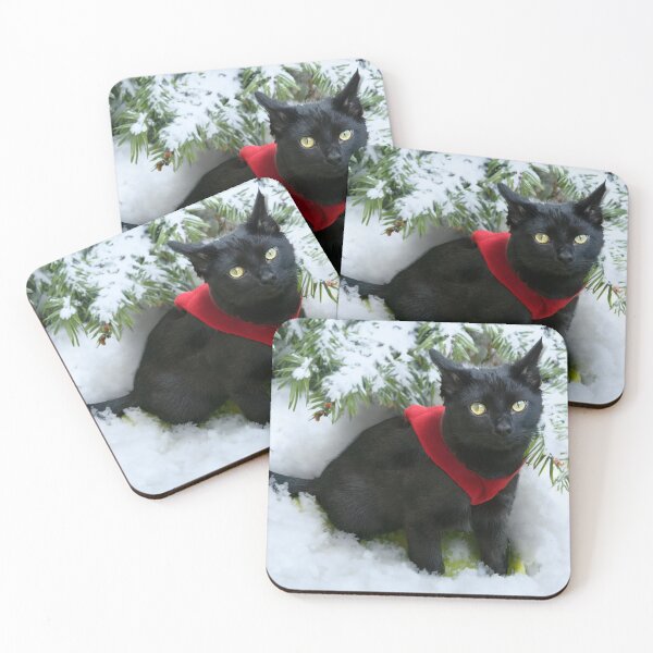 Item preview, Black Cat in Snow designed and sold by FunandWhimsy.