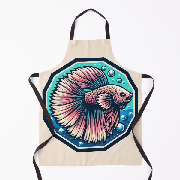Item preview, Betta Cartoon Illustration Style betta Aquarium Fighting Fish Pink designed and sold by CoffeeIsATrip.