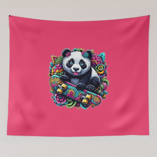Item preview, Happy Panda Skateboarding Lover Sporty Animal designed and sold by styleonestaa.