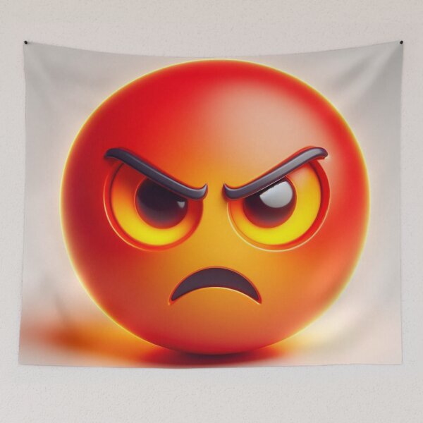 Item preview, Angry Emoji Red and Orange and Mad! designed and sold by shanblue6.