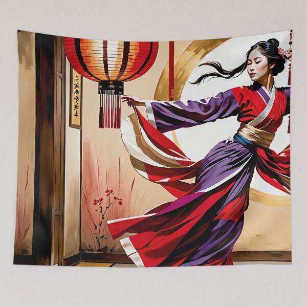 Item preview, Graceful Hanbok Dance in Golden Light designed and sold by PanoramaPrints.