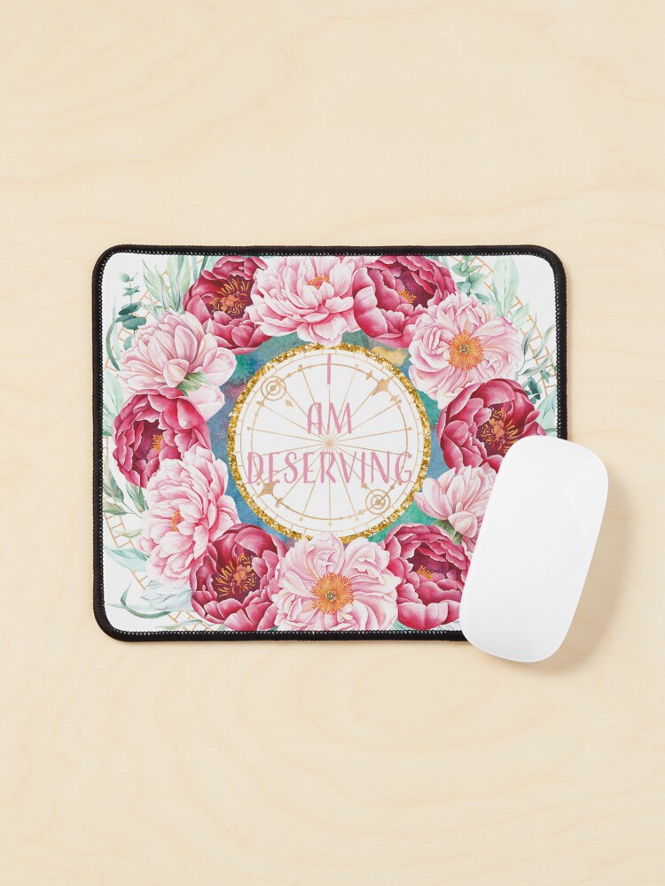 Thumbnail 1 of 5, Mouse Pad, i am deserving - affirmation daily mantra designed and sold by webgrrl.