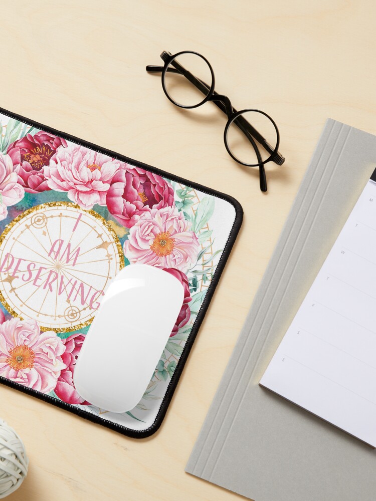 Thumbnail 3 of 5, Mouse Pad, i am deserving - affirmation daily mantra designed and sold by webgrrl.