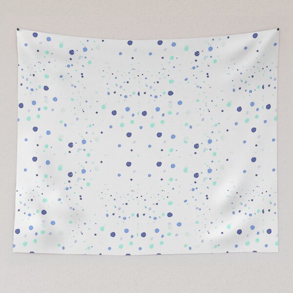 Item preview, Abstract Blue Dots on White Background Pattern for Prints  designed and sold by crazymessygirl.