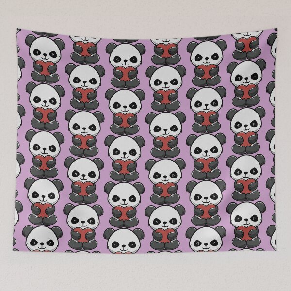 Item preview, Cute panda with big love cartoon illustration designed and sold by cubbone.