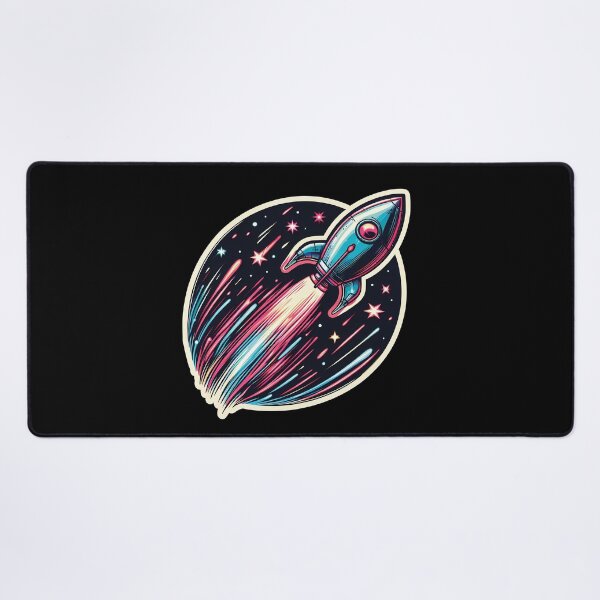 Item preview, Colorful Vintage Retro Rocket designed and sold by ByteyCreatives.