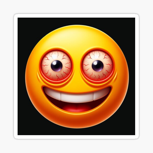 Crazy Eyed Tired and Pumped Up Emoji Sticker