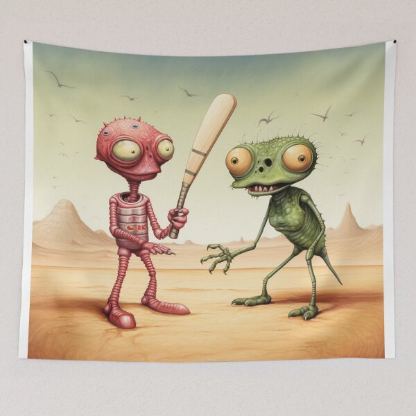 Item preview, Martians playing cricket 1 designed and sold by AstroRisq.