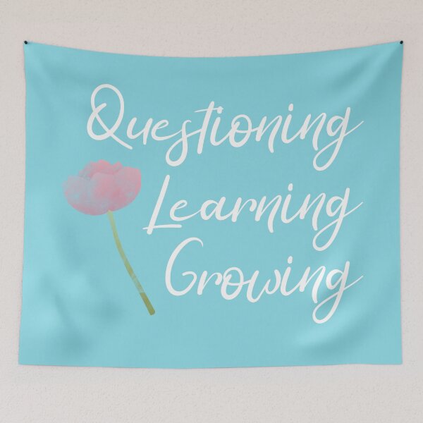 Item preview, Questioning, Learning, Growing | Pink Green White | Soft Blue designed and sold by Wintre2.
