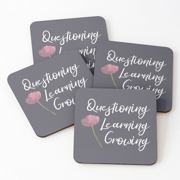 Item preview, Questioning, Learning, Growing | Pink Green White | Gray designed and sold by Wintre2.