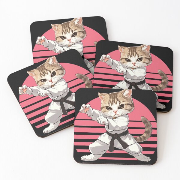 Item preview, cute cat plays karate. funny cat and karate lover designed and sold by ahmed2751989.