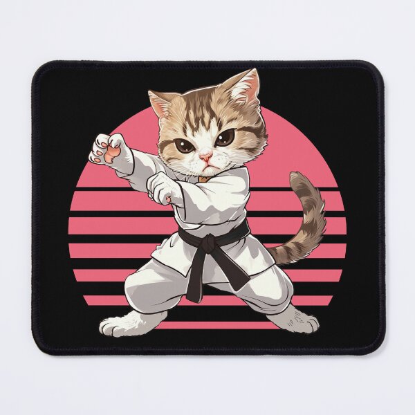 Item preview, cute cat plays karate. funny cat and karate lover designed and sold by ahmed2751989.