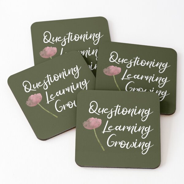 Item preview, Questioning, Learning, Growing | Pink Green White | Dark Green designed and sold by Wintre2.
