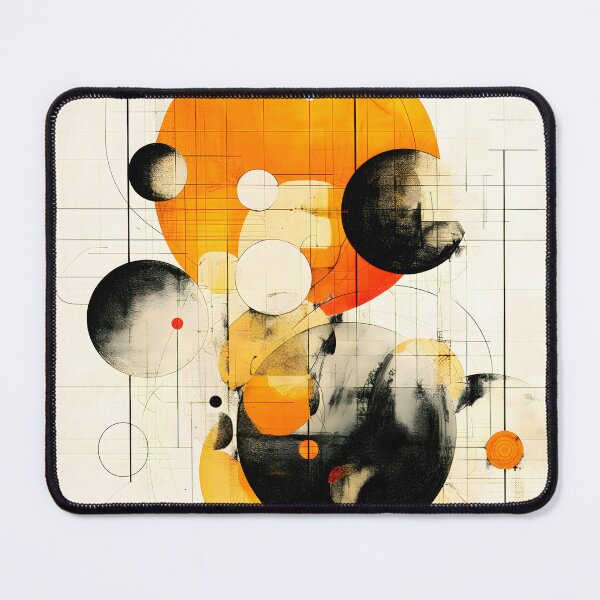 Item preview, Abstract geometric shapes overlaying grid, dynamic composition with warm tones designed and sold by vyreinadee.