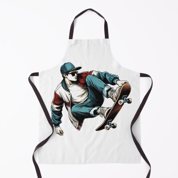 Item preview, "A young man, wearing his cap backwards and striking a cool pose, is skateboarding." designed and sold by PaintMeWorld.