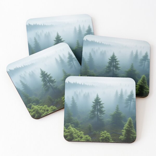 Item preview, Fogged In Forest Valley Trees designed and sold by HippieFarms11.