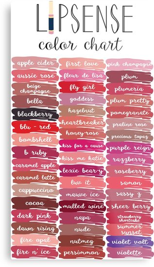 Lipsense Color Chart