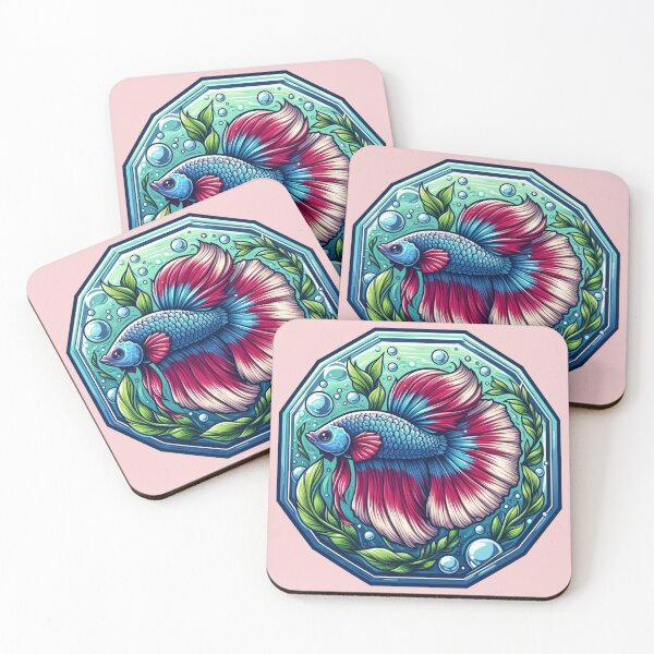 Item preview, Betta Cartoon Illustration Style betta Aquarium Plants Fighting Fish designed and sold by CoffeeIsATrip.