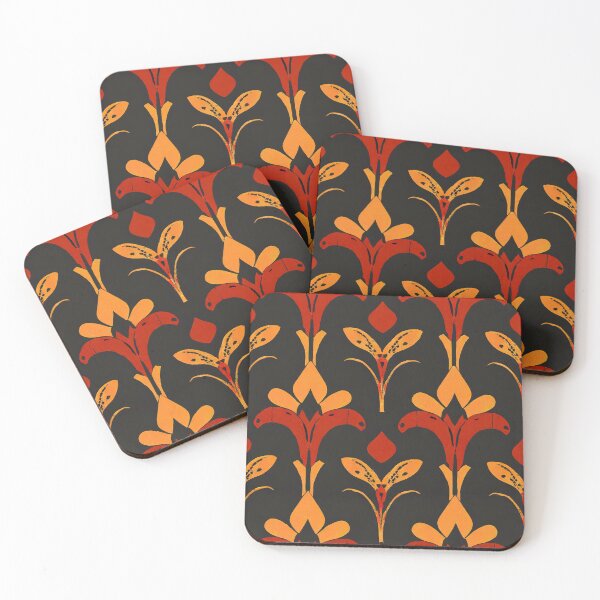 Item preview, Red and Orange Floral Pattern designed and sold by ossiagraphics.