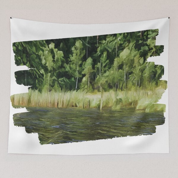 Item preview, Abstract Landscape Art: Tranquility by the Water designed and sold by Ink-Kreativ.