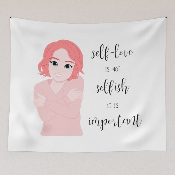Item preview, Girl Hug Self-love Is Not Selfish It Is Important Graphic Composition designed and sold by Springcolors Blossom.