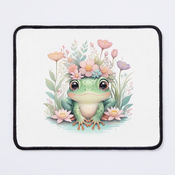 Item preview, Frog Floral Watercolor Circle designed and sold by PrettyfulStuff.
