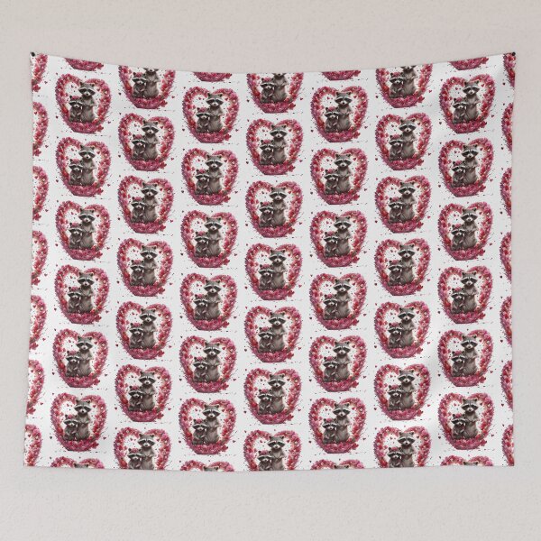 Item preview, Couple Raccoons With Heart  In Love designed and sold by BotunPeony.