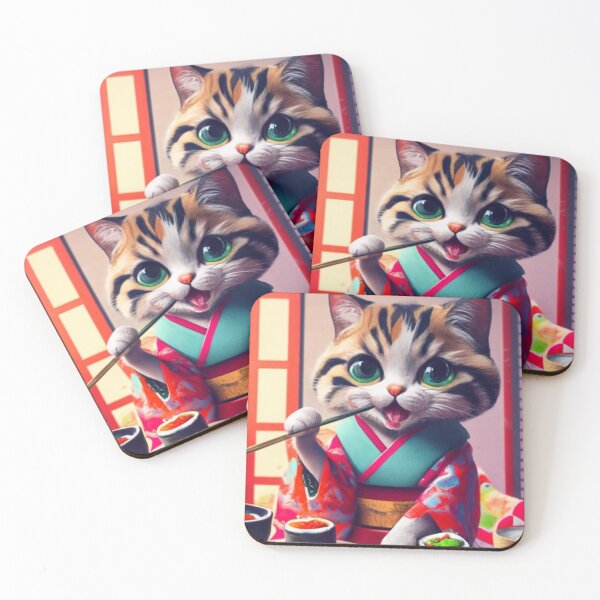 Item preview, biocolor cat eat sushi v10 designed and sold by FenwickDesign99.