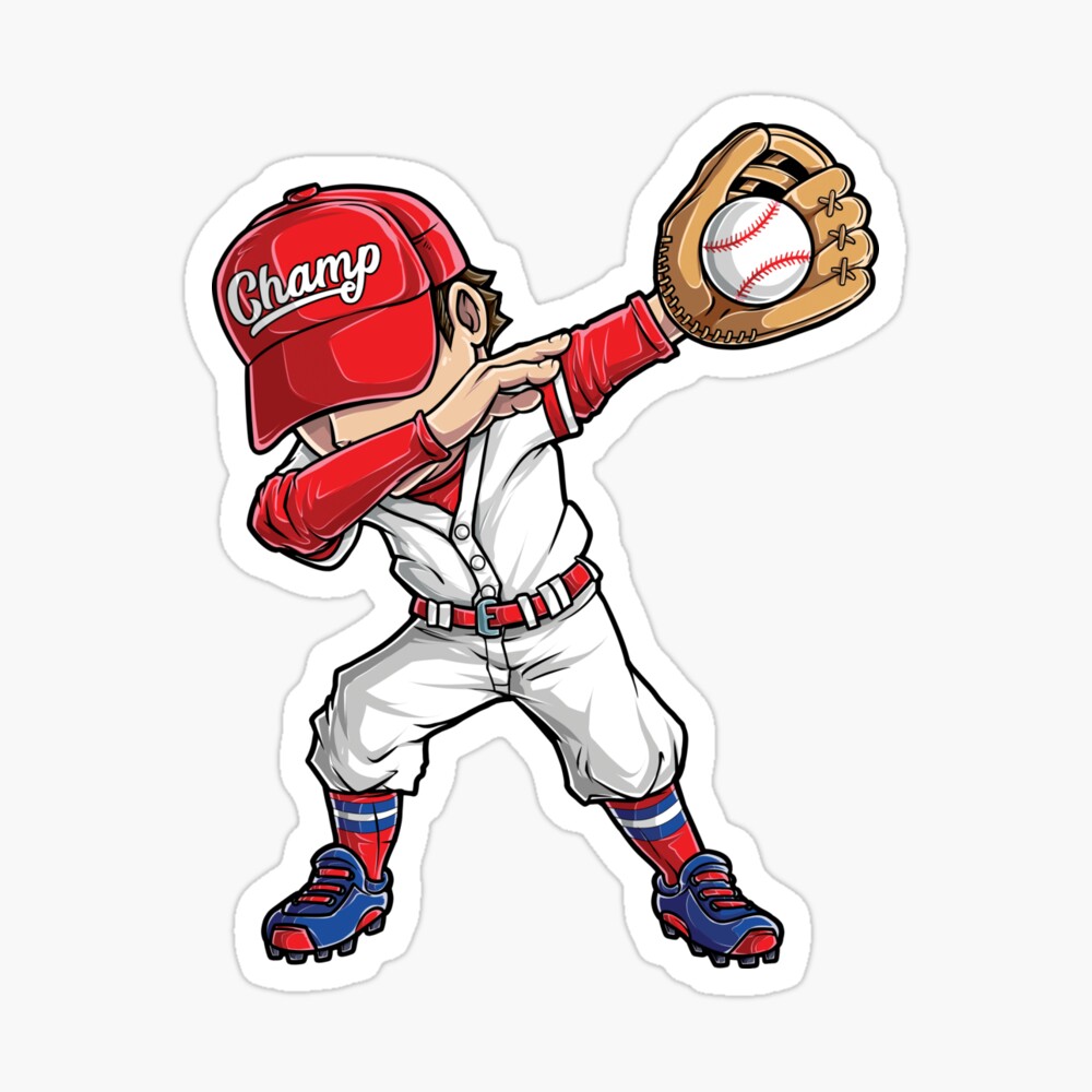 Dabbing Baseball Shirt Funny Ball Dab Dance Kids Gift - Cat - Sticker