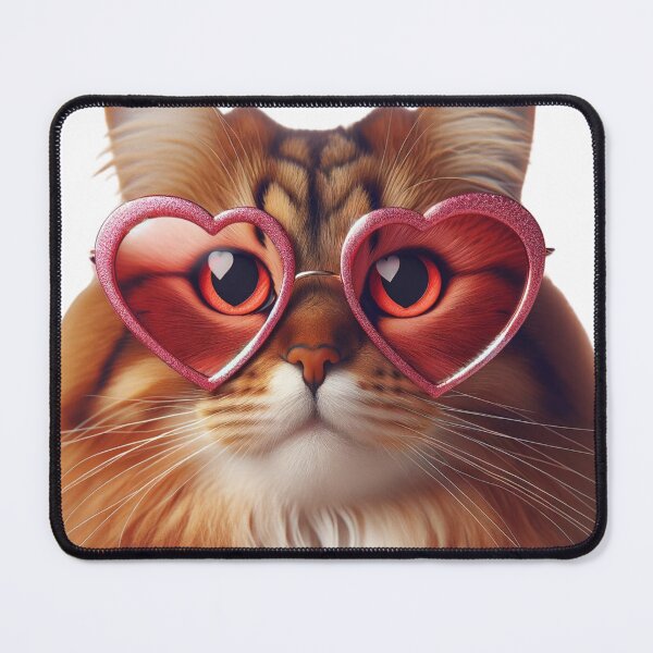 Item preview, Valentine's Day: Cat with heart-shaped glasses designed and sold by aikittycats.