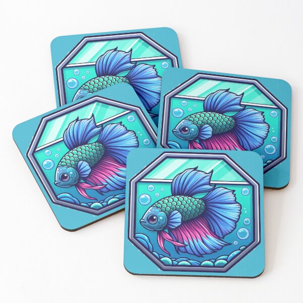Item preview, Betta Cartoon Illustration Style betta Aquarium Green Fighting Fish designed and sold by CoffeeIsATrip.
