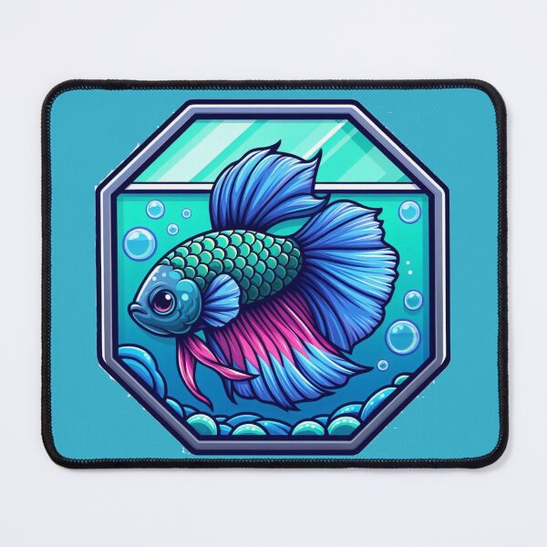 Item preview, Betta Cartoon Illustration Style betta Aquarium Green Fighting Fish designed and sold by CoffeeIsATrip.
