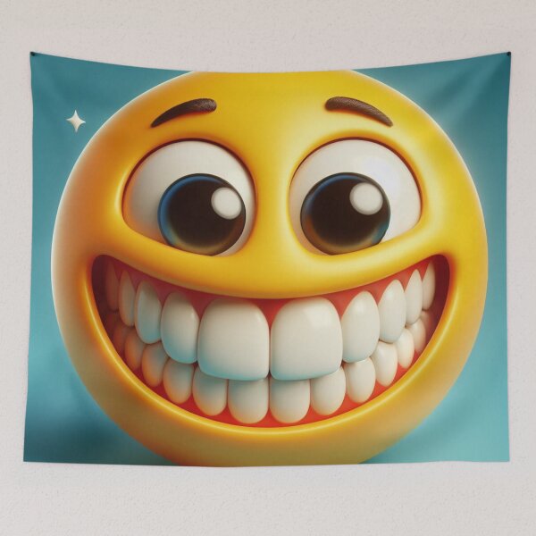 Item preview, Extremely Happy Toothy Grin Yellow Emoji designed and sold by shanblue6.
