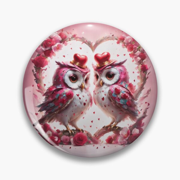 Item preview, Couple Owls In Flowers Heart WithTrue Love designed and sold by BotunPeony.