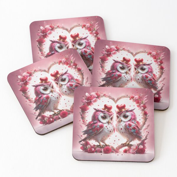 Item preview, Couple Owls In Flowers Heart WithTrue Love designed and sold by BotunPeony.
