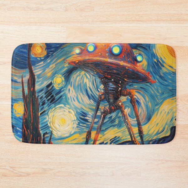 Item preview, War of the Worlds Aliens Invading The Starry Night - Vincent Van Gogh, Parody Painting designed and sold by PrintShangri-La.