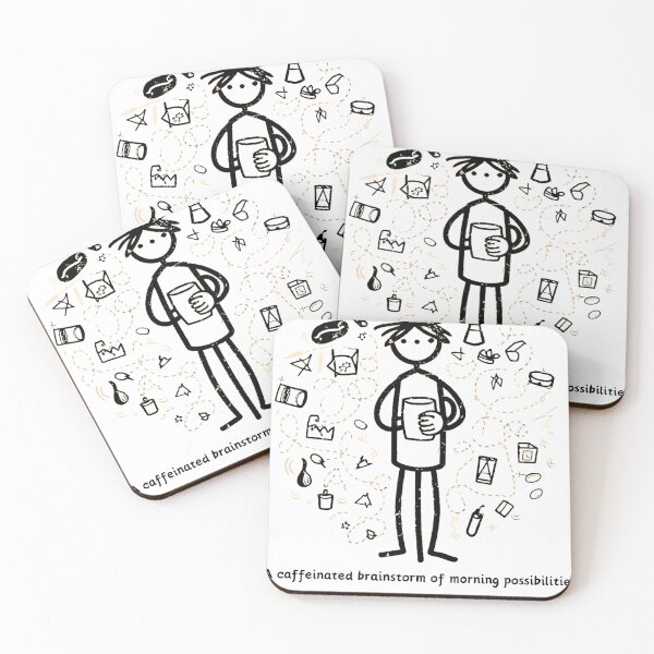 Item preview, A caffeinated brainstorm of morning possibilities designed and sold by Funky  Fibers.