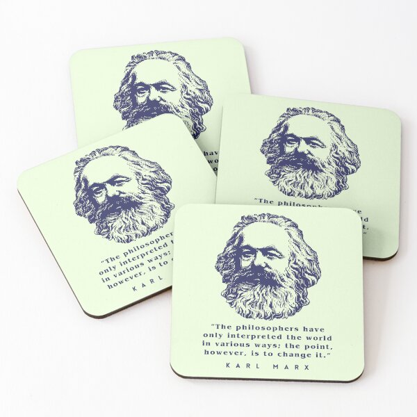 Item preview, Karl Marx portrait and quote: The philosophers have only interpreted the world in various ways; the point, however, is to change it. designed and sold by artbleed.