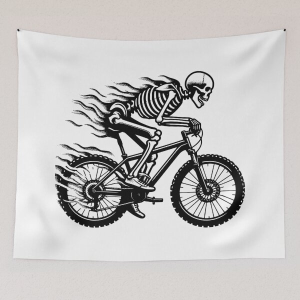 Item preview, MTB Trail Skeleton, Halloween Mountain Biking MTB lovers, explore and adventure designed and sold by MTBSkaterLoversTees.