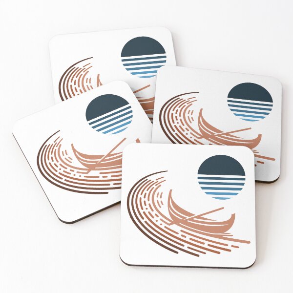 Item preview, Boat or gondola, river or lake and sun, or moon designed and sold by AdamMuranski.