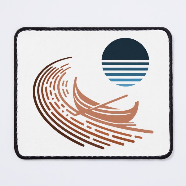 Item preview, Boat or gondola, river or lake and sun, or moon designed and sold by AdamMuranski.