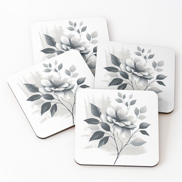 Item preview, Monochrome Blossom designed and sold by TextileTrove.